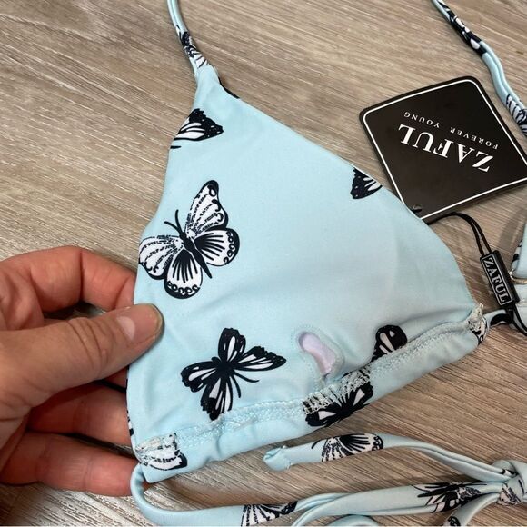 Zaful Sexy Brazilian Bikini Women Two Piece Butterfly Print Split Set - Picture 7 of 9